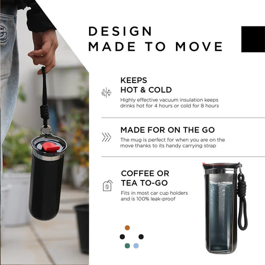 Thermal Mug Thermos Bottle for Coffee Tumbler Cup Water Bottle Stainless Steel Insulated Vacuum Flask Leakproof Travle Drinkware