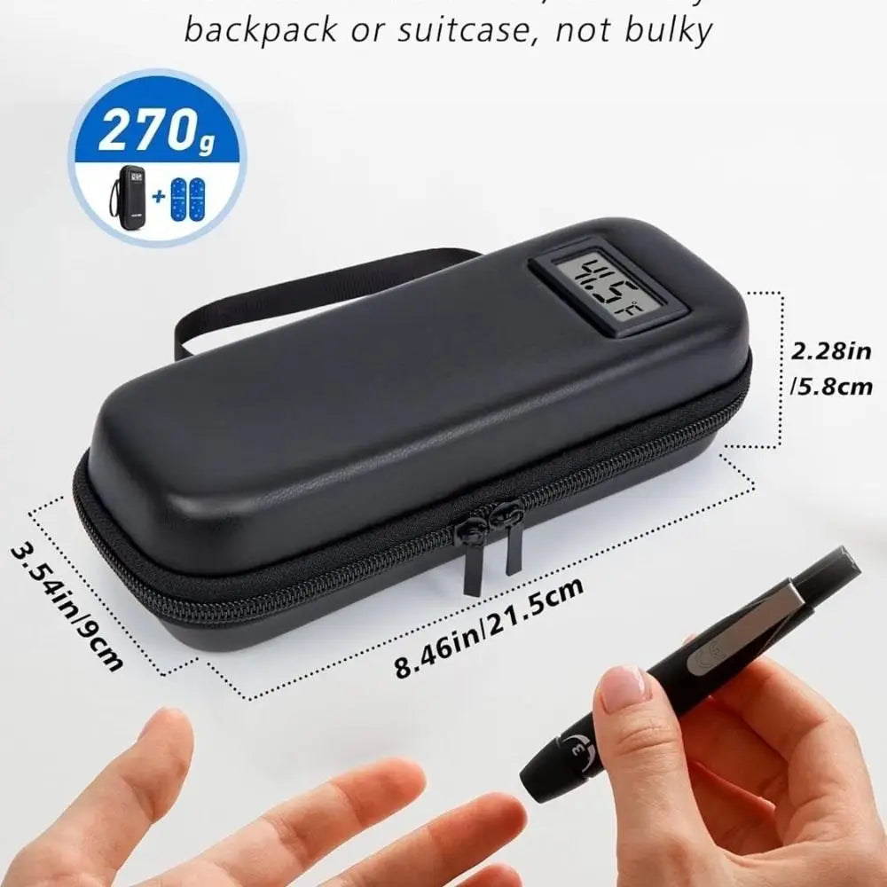 Insulin Cooler Travel Case with Thermometer Display Medicine Organizer Bag Waterproof Insulin Cooling Bag for Diabetics